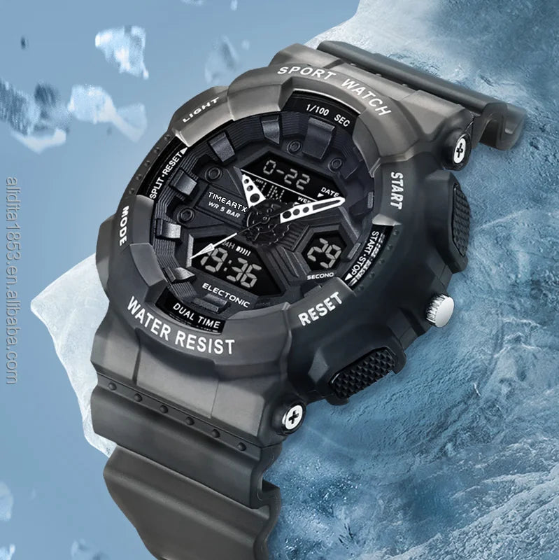Relógio Masculino TIMEARTX Digital LED à Prova d'Água